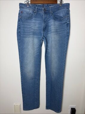 MBX men’s denim W 34 L 32 light Wash Blue Slim Jeans Tapered